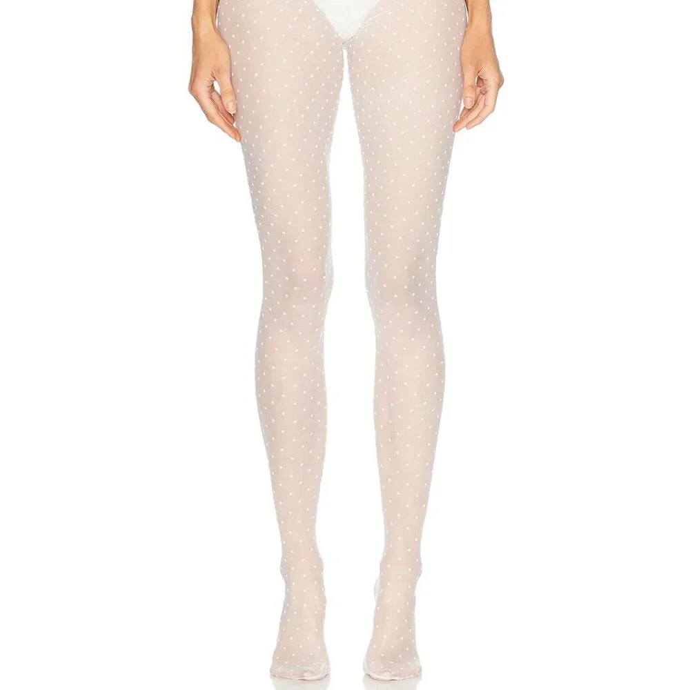 NWT WARDROBE.NYC Polka Dot Tights in White NEW FWRD